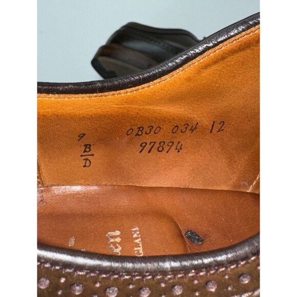 Alden Men’s Longwing Blucher Brogues in Brown Leather, Size 9 B/D (Model 97894) - Picture 7 of 8